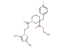 ethyl 1-[3-(3,5-dimethyl-1H-pyrazol-1-yl)propanoyl]-3-(4-fluorobenzyl)-3-piperidinecarboxylate