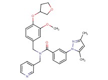 3-(3,5-dimethyl-1H-pyrazol-1-yl)-N-[3-methoxy-4-(tetrahydro-3-furanyloxy)benzyl]-N-(3-pyridinylmethyl)benzamide