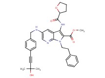 methyl 5-{[4-(3-hydroxy-3-methyl-1-butyn-1-yl)benzyl]amino}-1-(2-phenylethyl)-3-[(tetrahydro-2-furanylcarbonyl)amino]-1H-pyrrolo[2,3-b]pyridine-2-carboxylate