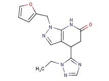 4-(1-ethyl-1H-1,2,4-triazol-5-yl)-1-(2-furylmethyl)-1,4,5,7-tetrahydro-6H-pyrazolo[3,4-b]pyridin-6-one