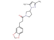 1-{1-[3-(1,3-benzodioxol-5-yl)propanoyl]-3-pyrrolidinyl}-3,5-dimethyl-1H-pyrazole