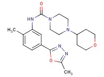 N-[2-methyl-5-(5-methyl-1,3,4-oxadiazol-2-yl)phenyl]-4-(tetrahydro-2H-pyran-4-yl)piperazine-1-carboxamide