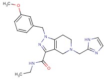 N-ethyl-5-(1H-imidazol-2-ylmethyl)-1-(3-methoxybenzyl)-4,5,6,7-tetrahydro-1H-pyrazolo[4,3-c]pyridine-3-carboxamide