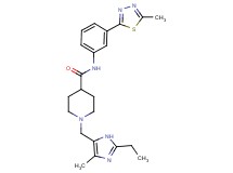 1-[(2-ethyl-4-methyl-1H-imidazol-5-yl)methyl]-N-[3-(5-methyl-1,3,4-thiadiazol-2-yl)phenyl]-4-piperidinecarboxamide
