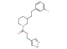 3-[2-(3-fluorophenyl)ethyl]-1-[3-(1H-pyrazol-4-yl)propanoyl]piperidine