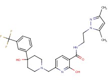 N-[2-(3,5-dimethyl-1H-pyrazol-1-yl)ethyl]-2-hydroxy-6-({4-hydroxy-4-[3-(trifluoromethyl)phenyl]-1-piperidinyl}methyl)nicotinamide