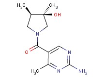 (3R*,4R*)-1-[(2-amino-4-methyl-5-pyrimidinyl)carbonyl]-3,4-dimethyl-3-pyrrolidinol