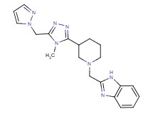 2-({3-[4-methyl-5-(1H-pyrazol-1-ylmethyl)-4H-1,2,4-triazol-3-yl]piperidin-1-yl}methyl)-1H-benzimidazole