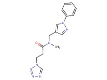 N-methyl-N-[(1-phenyl-1H-pyrazol-4-yl)methyl]-3-(1H-tetrazol-1-yl)propanamide