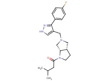 (3aS,6aS)-5-{[3-(4-fluorophenyl)-1H-pyrazol-4-yl]methyl}-1-(3-methylbutanoyl)octahydropyrrolo[3,4-b]pyrrole