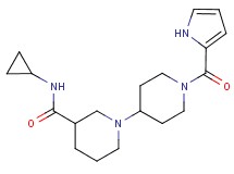 N-cyclopropyl-1'-(1H-pyrrol-2-ylcarbonyl)-1,4'-bipiperidine-3-carboxamide