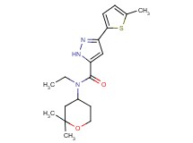 N-(2,2-dimethyltetrahydro-2H-pyran-4-yl)-N-ethyl-3-(5-methyl-2-thienyl)-1H-pyrazole-5-carboxamide