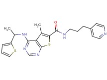 5-methyl-N-[3-(4-pyridinyl)propyl]-4-{[1-(2-thienyl)ethyl]amino}thieno[2,3-d]pyrimidine-6-carboxamide