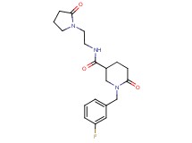 1-(3-fluorobenzyl)-6-oxo-N-[2-(2-oxo-1-pyrrolidinyl)ethyl]-3-piperidinecarboxamide