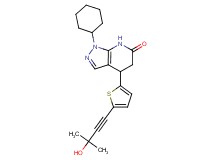 1-cyclohexyl-4-[5-(3-hydroxy-3-methylbut-1-yn-1-yl)-2-thienyl]-1,4,5,7-tetrahydro-6H-pyrazolo[3,4-b]pyridin-6-one
