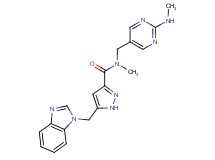 5-(1H-benzimidazol-1-ylmethyl)-N-methyl-N-{[2-(methylamino)pyrimidin-5-yl]methyl}-1H-pyrazole-3-carboxamide