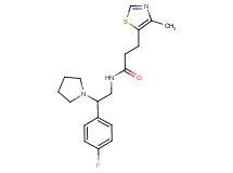 N-[2-(4-fluorophenyl)-2-(1-pyrrolidinyl)ethyl]-3-(4-methyl-1,3-thiazol-5-yl)propanamide