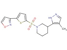 1-{[5-(3-isoxazolyl)-2-thienyl]sulfonyl}-3-(4-methyl-1H-pyrazol-5-yl)piperidine