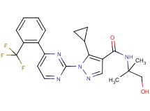 5-cyclopropyl-N-(2-hydroxy-1,1-dimethylethyl)-1-{4-[2-(trifluoromethyl)phenyl]-2-pyrimidinyl}-1H-pyrazole-4-carboxamide