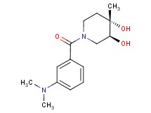 (3S*,4S*)-1-[3-(dimethylamino)benzoyl]-4-methylpiperidine-3,4-diol