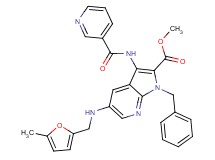 methyl 1-benzyl-5-{[(5-methyl-2-furyl)methyl]amino}-3-[(3-pyridinylcarbonyl)amino]-1H-pyrrolo[2,3-b]pyridine-2-carboxylate