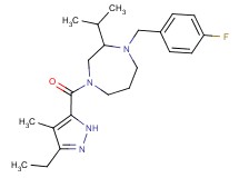 4-[(3-ethyl-4-methyl-1H-pyrazol-5-yl)carbonyl]-1-(4-fluorobenzyl)-2-isopropyl-1,4-diazepane