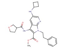 methyl 5-(cyclobutylamino)-1-(2-phenylethyl)-3-[(tetrahydro-3-furanylcarbonyl)amino]-1H-pyrrolo[2,3-b]pyridine-2-carboxylate