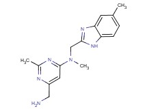 6-(aminomethyl)-N,2-dimethyl-N-[(5-methyl-1H-benzimidazol-2-yl)methyl]pyrimidin-4-amine