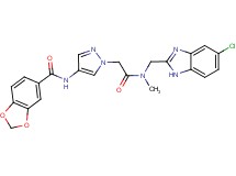 N-(1-{2-[[(5-chloro-1H-benzimidazol-2-yl)methyl](methyl)amino]-2-oxoethyl}-1H-pyrazol-4-yl)-1,3-benzodioxole-5-carboxamide