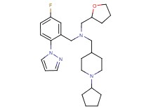 1-(1-cyclopentyl-4-piperidinyl)-N-[5-fluoro-2-(1H-pyrazol-1-yl)benzyl]-N-(tetrahydro-2-furanylmethyl)methanamine