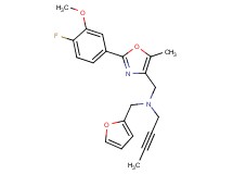 2-butyn-1-yl{[2-(4-fluoro-3-methoxyphenyl)-5-methyl-1,3-oxazol-4-yl]methyl}(2-furylmethyl)amine