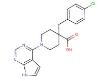 4-(4-chlorobenzyl)-1-(7H-pyrrolo[2,3-d]pyrimidin-4-yl)piperidine-4-carboxylic acid