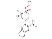 2-[(4S)-4-hydroxy-4-(methoxymethyl)-3,3-dimethyl-1-piperidinyl]-6,7-dihydro-5H-cyclopenta[b]pyridine-3-carboxamide