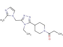 4-{4-ethyl-5-[(2-methyl-1H-imidazol-1-yl)methyl]-4H-1,2,4-triazol-3-yl}-1-propionylpiperidine