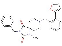 3-benzyl-8-[2-(2-furyl)benzyl]-1-methyl-1,3,8-triazaspiro[4.5]decane-2,4-dione