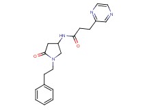 N-[5-oxo-1-(2-phenylethyl)-3-pyrrolidinyl]-3-(2-pyrazinyl)propanamide