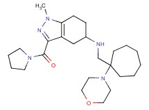 1-methyl-N-{[1-(4-morpholinyl)cycloheptyl]methyl}-3-(1-pyrrolidinylcarbonyl)-4,5,6,7-tetrahydro-1H-indazol-5-amine