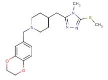 1-(2,3-dihydro-1,4-benzodioxin-6-ylmethyl)-4-{[4-methyl-5-(methylthio)-4H-1,2,4-triazol-3-yl]methyl}piperidine
