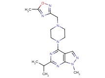 6-isopropyl-1-methyl-4-{4-[(5-methyl-1,2,4-oxadiazol-3-yl)methyl]-1-piperazinyl}-1H-pyrazolo[3,4-d]pyrimidine