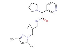 N-({1-[(3,5-dimethyl-1H-pyrazol-1-yl)methyl]cyclopropyl}methyl)-2-pyridin-3-yl-2-pyrrolidin-1-ylacetamide