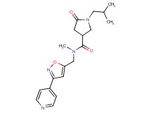 1-isobutyl-N-methyl-5-oxo-N-[(3-pyridin-4-ylisoxazol-5-yl)methyl]pyrrolidine-3-carboxamide
