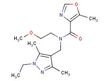N-[(1-ethyl-3,5-dimethyl-1H-pyrazol-4-yl)methyl]-N-(2-methoxyethyl)-5-methyl-1,3-oxazole-4-carboxamide