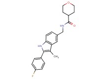 N-{[2-(4-fluorophenyl)-3-methyl-1H-indol-5-yl]methyl}tetrahydro-2H-pyran-4-carboxamide
