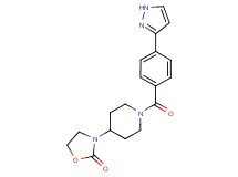3-{1-[4-(1H-pyrazol-3-yl)benzoyl]-4-piperidinyl}-1,3-oxazolidin-2-one