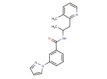 N-[1-methyl-2-(3-methylpyridin-2-yl)ethyl]-3-(1H-pyrazol-1-yl)benzamide