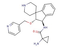 1-amino-N-[(2R*,3R*)-2-(3-pyridinylmethoxy)-2,3-dihydrospiro[indene-1,4'-piperidin]-3-yl]cyclopropanecarboxamide