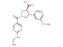 (3S*,4R*)-1-{[2-(ethylamino)pyrimidin-5-yl]carbonyl}-4-(3-methoxyphenyl)pyrrolidine-3-carboxylic acid