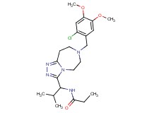 N-{1-[7-(2-chloro-4,5-dimethoxybenzyl)-6,7,8,9-tetrahydro-5H-[1,2,4]triazolo[4,3-d][1,4]diazepin-3-yl]-2-methylpropyl}propanamide