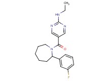 N-ethyl-5-{[2-(3-fluorophenyl)-1-azepanyl]carbonyl}-2-pyrimidinamine