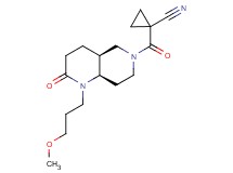 1-{[(4aS*,8aR*)-1-(3-methoxypropyl)-2-oxooctahydro-1,6-naphthyridin-6(2H)-yl]carbonyl}cyclopropanecarbonitrile